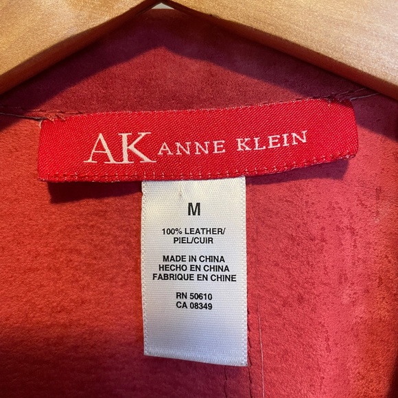 Anne Klein Suede Jacket Deep Pink - Medium 100% Leather - Picture 3 of 3